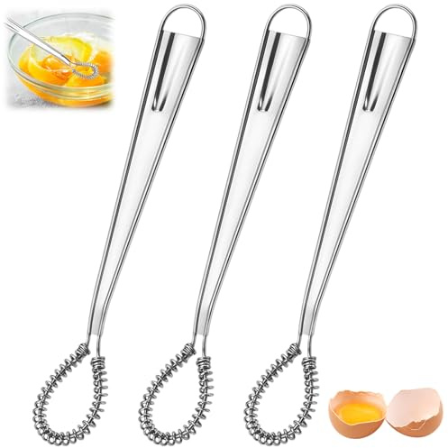 3 Mini Schneebesen Set, Kleiner Schneebesen Edelstahl, Dänischer schneebesen Und Spiralbesen, Praktisch Für Küche, Camping Und Unterwegs, Rostfrei Und Langlebig