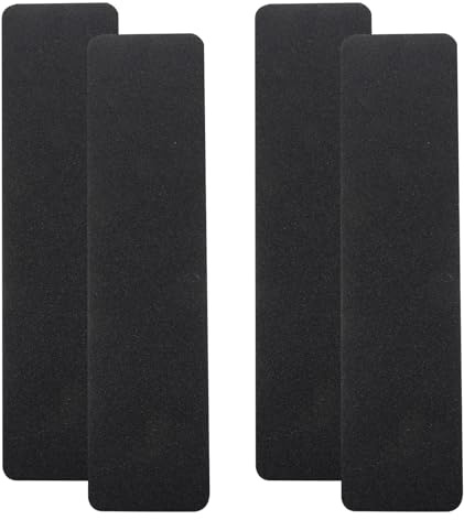 KOMBIUDA Bandes Adhésives Antidérapantes et Résistance à L'eau 4 Pièces en Pvc Noir Flexibilité Exceptionnelle pour Marches D'escalier Intérieur