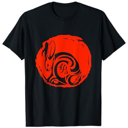 Signe Astrologique Lapin Lune Rouge Zodiaque Chinois T-Shirt