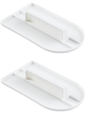 2 Pieces Plastic Cake Smoother Flat Edge Fondant Icing Scraper Polisher Tools White 14.5 x 8cm for Buttercream Cake Decorating Home Kitchen Baking Accessories