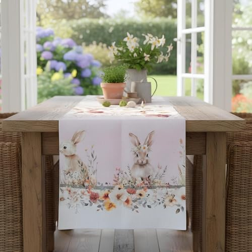 Maison Sucrée Runner da Tavolo Antimacchia 45x150 cm Tessuto Korin Idrorepellente No Stiro Made in Italy (Domenica)