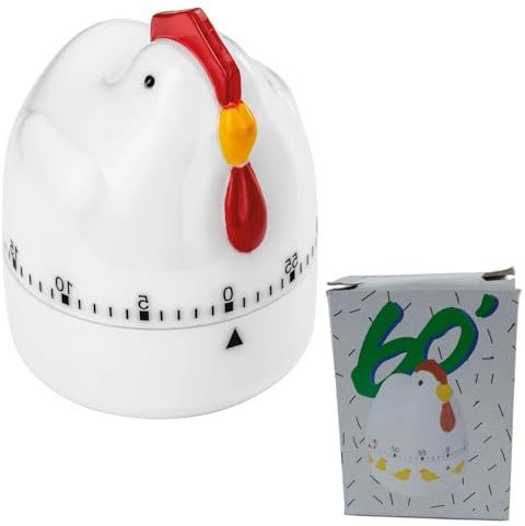 Voarge Kitchen Timer 60 Minute Wind Up Cooking Timer, Hen Shape Rotating Dial Loud Alarm for Cooking Baking and Desk Use