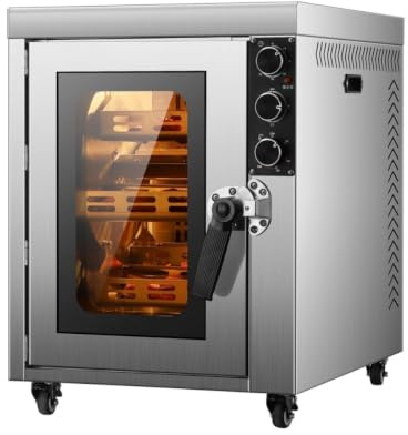 Horno Asador Eléctrico De Pollo Con Rotisserie 75qt, Parrilla Rotatoria Comercial Para 5-10 Pollos A La Vez