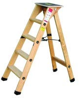 Outifrance - Escabeau bois professionnel 3 marches + tablette