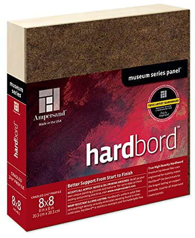 Ampersand Art Supply HBC0808 Hartfaserplatte für Holzmalerei: Museum Series Hardbord, Tiefe: 1,9 cm, 8x8