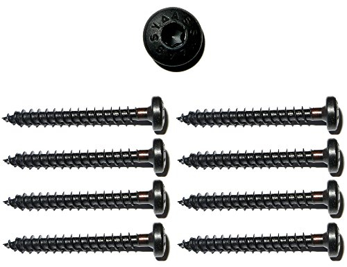 foto-kontor 8 Assy Panhead Spezial Holzschrauben 4x35mm in schwarz Gewinde asymmetrisch Lautsprecherschrauben