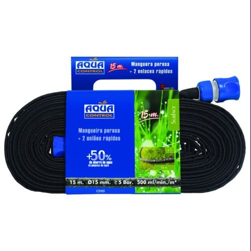 Altadex - Tuyau poreux 15 m, 15 mm, 5 bars, raccords rapides