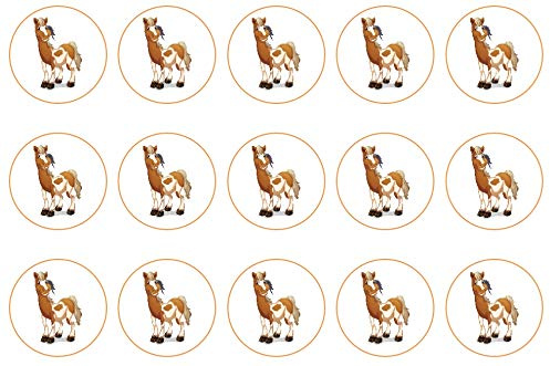 15 x 2 inch cupcake toppers horse edible icing