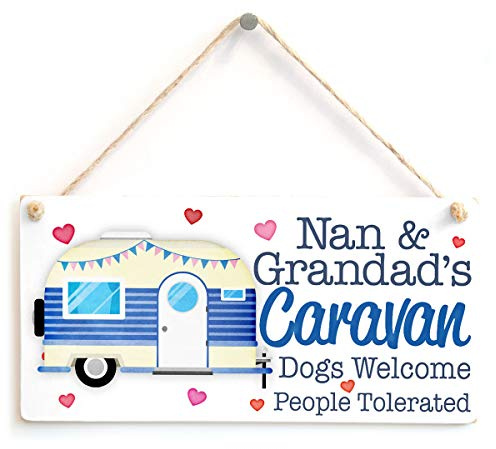 Nan and Grandad’s Caravan Sign, Dogs Welcome Decor | Caravan dogs welcome