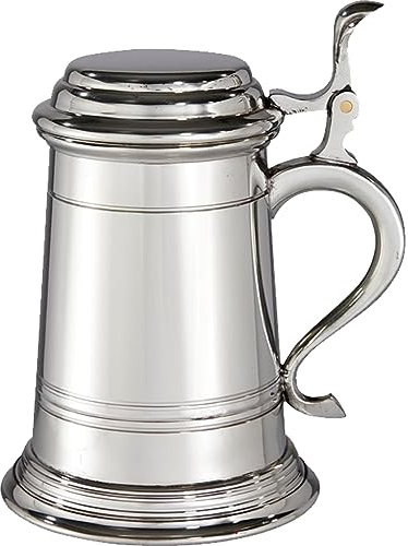 Zinn mit Deckel Krug Extra Schwer 1 Pint Balmoral-Stil Rein Schwer Messgerät Bier Krug Möglich für Gravur Personalisierte Geschenke für Männer und Frauen