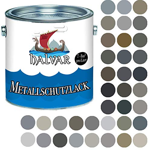 Halvar Metallschutzlack GLÄNZEND Grau RAL 7000-7047 Metallfarbe besonders robuster Kunstharzlack Wetterbeständig & perfekter Langzeitschutz Metall (1 L, RAL 7012 Basaltgrau)