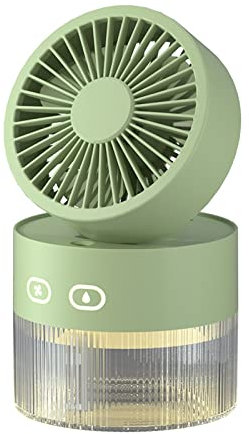 Umidificatore d'aria Ventilatore portatile Umidificatore d'aria 350ml Raffreddatore d'acqua Ventilatore da tavolo 1500mAh Ventilatore ricaricabile USB Diffusore di oli essenziali Luce notturna Ventila