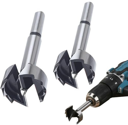Divono 2pcs Forstners Bit,Forstners Drill Bit Set,Hinge Drill Bit,Wood Drill Bits,Round Shank Drill,Used Todrill Holes in Wood, Plywood, Solid Wood Boards(40mm)