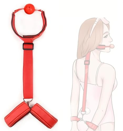 1 jeu de colliers, bâillon rouge, accessoires pour jeux de rôle