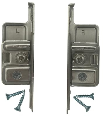 Blum Metabox Drawer Front Fixing Bracket, Nickel, Right and Left, Screw-On, 1 Pair