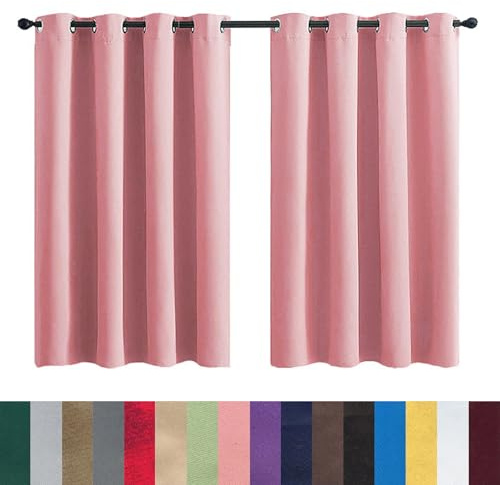 GAIFNAG Verdunkelungsvorhang Grau 1 Stück 50 x 160 cm Wohnzimmer Lärmschutz/Kälteschutz Warm Lichtdurchlässig Dekoschal Schlafzimmer für Fenster, Zuhause, Terrasse, Rosa