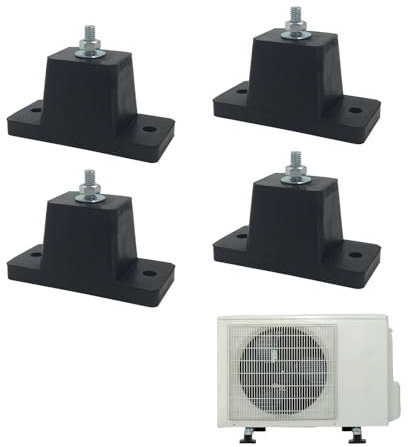 LNGJIN Pack of 4 Air Conditioning Shock Absorbers, Rubber Bearings, Air Conditioning Shock Absorber, Vibration Damper, Height 4 cm, Suitable for Indoor and Outdoor Air Conditioning Systems (Black)