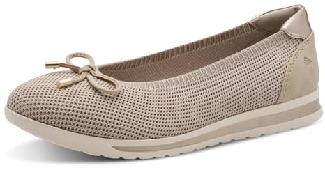 Jana Ballerina för kvinnor, vegan 8–22170-46 ballerinaskor, beige/guld, 41 EU