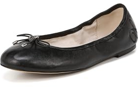 Sam Edelman Womens Felicia Classic Ballet Flat, Black Leather, 8 US