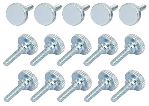 sourcing map 15 Stück M3x12mm Vollgewinde Daumenschrauben Verschluss | Flacher gerändelter Kopf