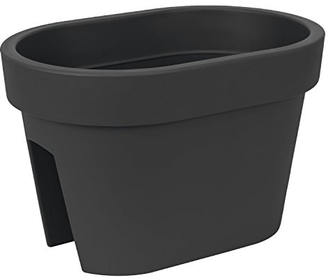 Balkonkiste Blumenkasten Geländerkasten Balkonkasten Geländertopf L 400 mm anthrazit Lofly