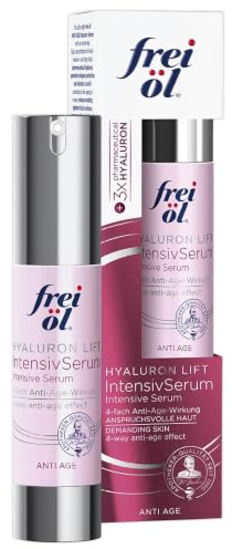frei öl ANTI AGE HYALURON LIFT IntensivSerum, Anti Aging Serum mit 4-fach Anti-Age-Wirkung, Hyaluron Serum mit Hautflora-Booster, 20 ml