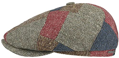 Stetson Farson Wool Herringbone Flatcap Schirmmütze Schiebermütze Wollcap Herren - Made in The EU mit Schirm, Futter Winter Herbst-Winter - S (54-55 cm) bunt