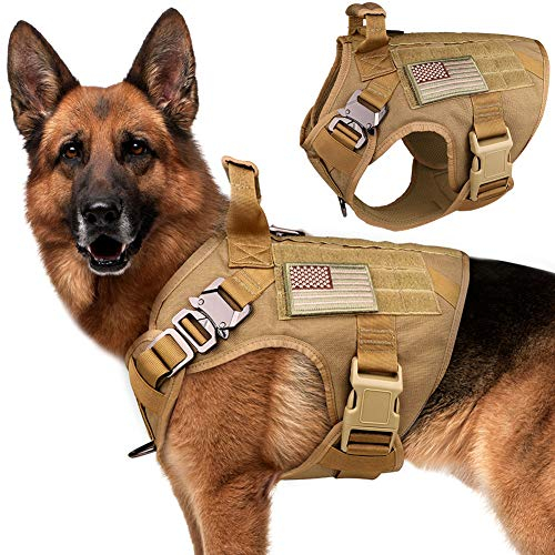 Stpiatue Taktisches Hundegeschirr, ausbruchsicher, Militärweste, kein Ziehen, K9 Arbeitstraining, Haustierweste für mittelgroße und große Hunde (L)