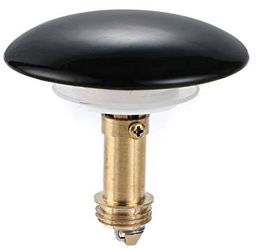 Válvula de desagüe para bañera universal, cono, grifo de desagüe, válvula de desagüe, junta de repuesto de latón, juego de residuos antioxidante, 66 mm (negro)