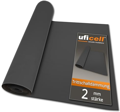 uficell Multisound Akustik Trittschalldämmung für Parkett- und Laminatböden - Trittschallverbesserung ca. 21 dB (2 mm Stärke, 30 m² | 2 Rollen)