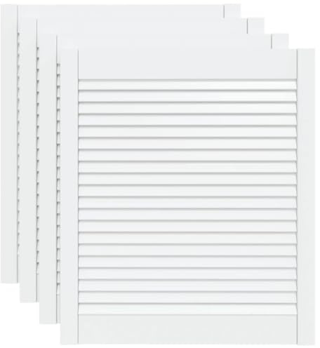 vidaXL Skåpluckor lamelldesign 4 st vit 69x59,4 cm massiv furu