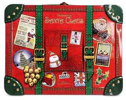 Style Box Santa Koffer - Rot Keksdose Plätzchendose Weihnachtsdose Kekse