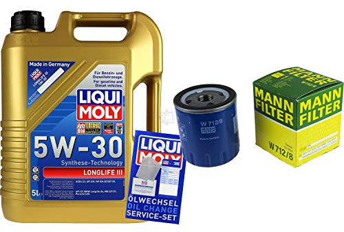 QR-PARTS 69389481 Filter Set Inspektionspaket 5 Liter Motoröl Longlife III 5W-30 MANN-FILTER Ölfilter