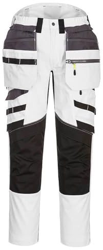 Portwest DX440 Lightweight Detachable Holster Pre-Bent Knees Reflective | Stretch Fabric, 16 Generously Sized Pockets, High Visibility, 4-Way Stretch, Cargo Storage