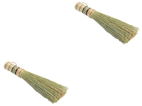 PartyKindom 2St natürliche Topfbürste hölzern Küchenhelfer Wok-Werkzeuge Pinsel küche Kitchen Brush Küchenschrubber Strohbürste Haushalt Reinigungsbürste Waschmaschine Wäscher Spülbürste