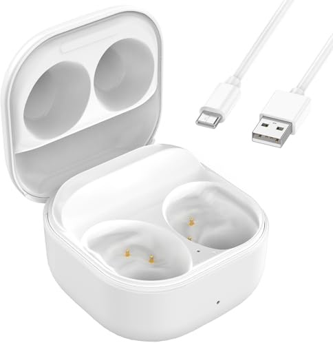 Buziba Coque de charge pour Samsung Galaxy Buds FE SM-R400 - Coque de protection avec câble de charge USB-C - Accessoires pour écouteurs (blanc)