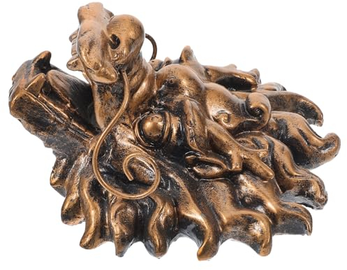 KONTONTY Drachenkopfbrunnen Gartenbrunnen Wandbrunnen Harz Außenbereich Brunnendekoration Mit Wasserauslass Gartendeko Villa Luxuseffekt