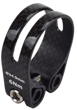 Sattelklemme 14g Carbon Faser MTB Road Fahrrad Sattelstütze Klemme Sattel Kiefer Matt Glänzend Voll Carbon Sattelklemme Fahrrad Zubehör Sattelklemme (Color : 34.9mm - 3K Glossy)