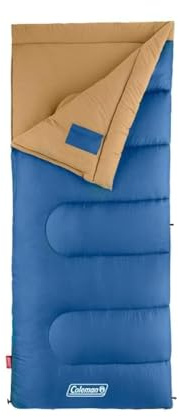Coleman Brazos 20°F/30°F Adult Sleeping Bag, Cool-Weather Sleeping Bag with No-Snag Zipper & Stuff Sack, Machine Washable