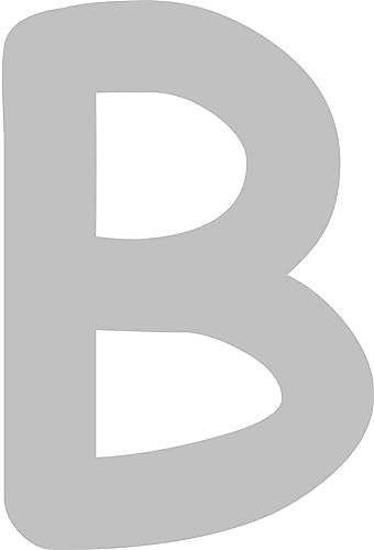 Kleckerliese Buchstaben Aufkleber 38 cm Einzel – seidenmatte Alphabet Sticker A–Z für Kinderzimmer, Wand, Tür, Möbel & Auto – selbstklebend & konturgeschnitten – B – Farbe Grau