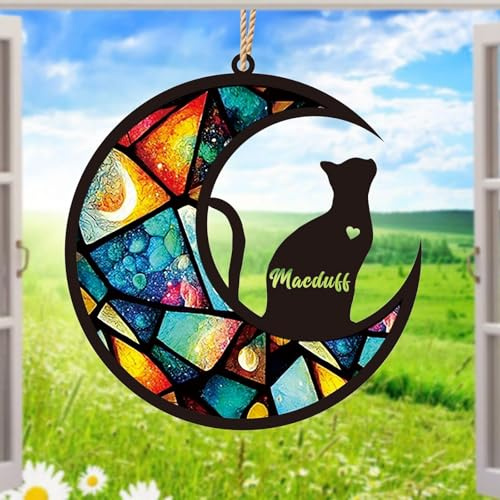 Personalisiertes hängendes Ornament mit Katzennamen | Personalisierbare Katzen-Gedenkgeschenke,Geschenke für Katzenliebhaber,für Sympathie für den Verlust eines Haustieres