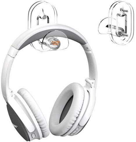 Desing Wish Acrylic Headphone Wall Mount Holder for Most Over-Ear Headphones, Clear Headphone Hanger for Wall Universal Headset Hook Gaming Headset Holder