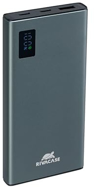 RIVACASE VA1021 Powerbank 10000mAh Batterie Externe à Grande Capacité de Charge Entrée / Sortie Type-C 1 Entrée et 3 Sorties, Station de Charge Rapide QC/PD 22,5W Compatible avec iPhone, Samsung,