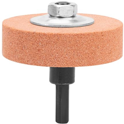 Junchamp 75x20x10mm Grinding Wheel for Drill with Adapter, Red | For Metal Grinding, Deburring and Surface Finishing