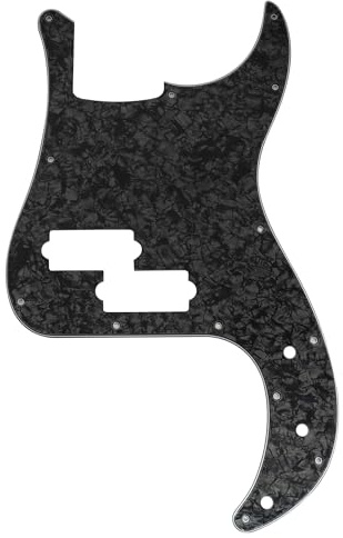 Musiclily Pro 13 Löcher Bass Schlagbrett Pickguard für SQ Affinity PJ Precision Bass, 4-lagig Black Pearl
