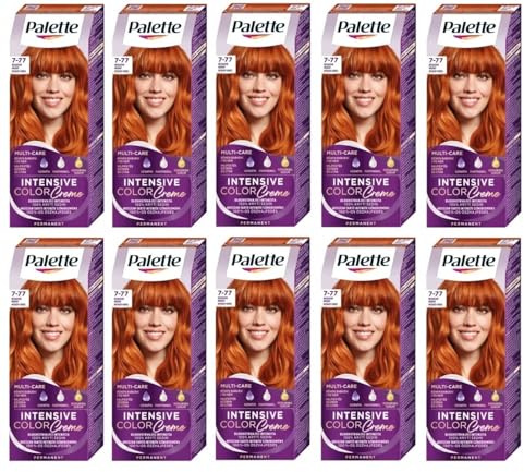 (Pack of 10) Palette Intensive Color Cream 7-77 Intensive Red Hair Color - Full Box - with English instruction leaflet