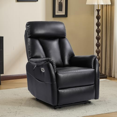 PALLOME Relaxsessel Fernsehsessel elektrisch verstellbar mit Massage & Wärmefunktion, TV Sessel mit Liegefunktion & Fußstütze, bis 160 kg für Wohnzimmer (Schwarz)