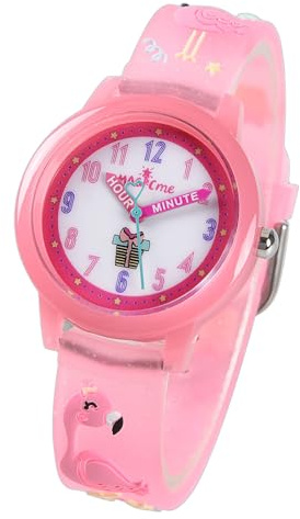 Bigmeda Orologio Digitale Per Bambini, Orologio Per Bambini Movimento Al Quarzo, Impermeabile, 3D Cartoon Cinturino In Silicone Per Ragazzi E Ragazze 3-10 Anni (Flamingo)