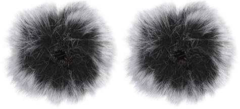 ELAYARD Microphone 2pcs to Protect Microphone from Moisture and Dirt Pop Filter Replacement Covers Made of Imitation Plush Suitable for Clip-on Lavalier Mics in Recording and Outdoor Use