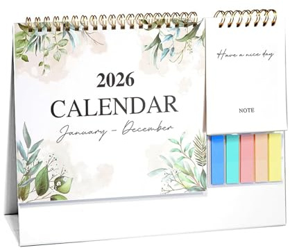 ARYIMYDP Calendrier de Bureau 2026, Mensuel Planificateur avec les Jours Fériés Français, les Mini-notes, Calendrier avec Pochette Organisateur et Organisateur Familial 2026, pour la Maison, les